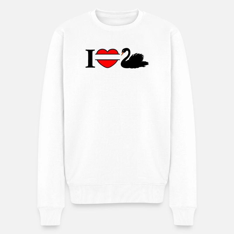 J’aime mon cygne noir - Pull Premium bio Homme - blanc