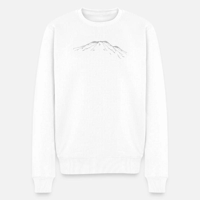 Schneegipfel-Bergsilhouette - Männer Premium Bio Pullover - Weiß