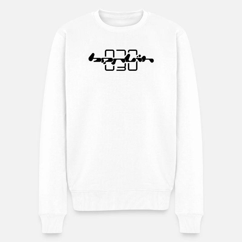 Berlin 030 Lettrage rétro futuriste - Pull Premium bio Homme - blanc
