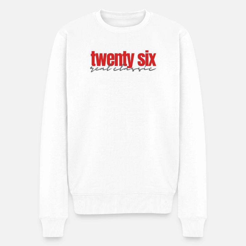 twenty six real classic - Männer Premium Bio Pullover - Weiß