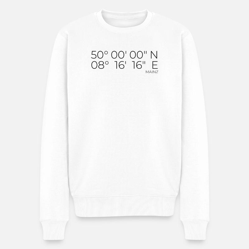 Koordinaten Mainz - Männer Premium Bio Pullover - Weiß