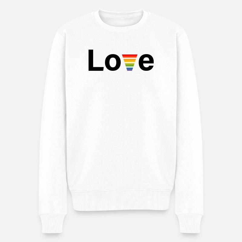 Chemise d’amour arc-en-ciel CSD - Pull Premium bio Homme - blanc