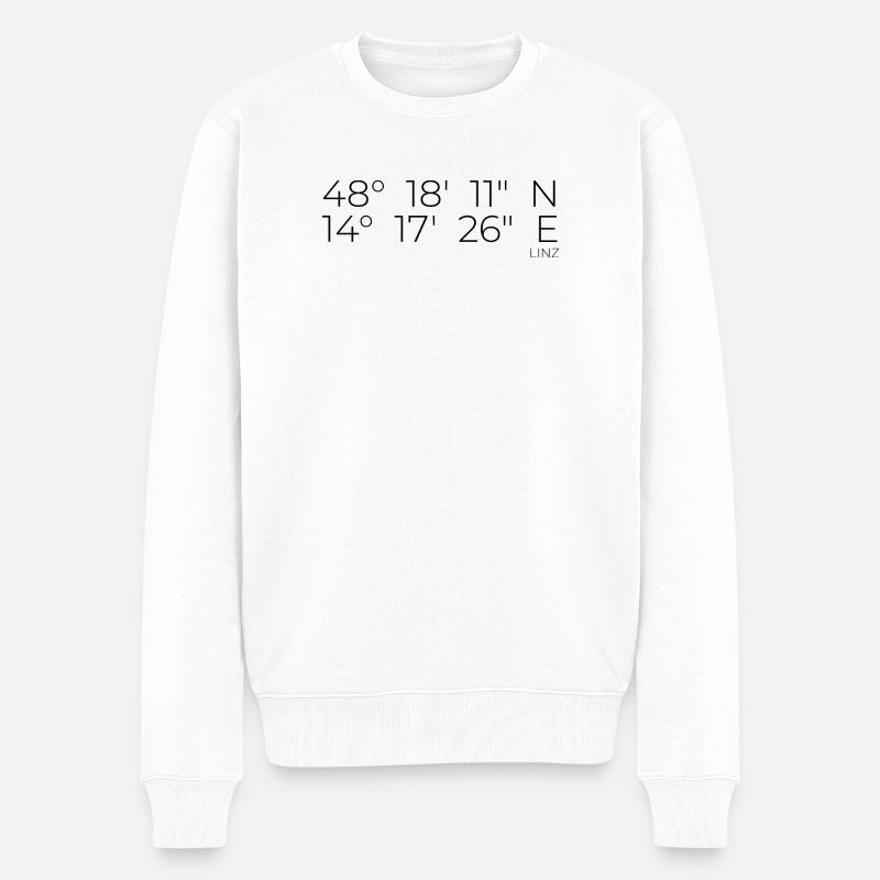 Coordonnées Linz, Autriche - Pull Premium bio Homme - blanc