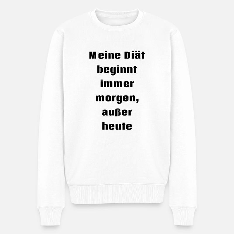 Selbstironische Sprüche - Männer Premium Bio Pullover - Weiß