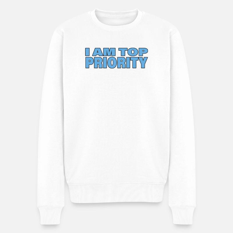 TOP PRIORITY - Männer Premium Bio Pullover - Weiß