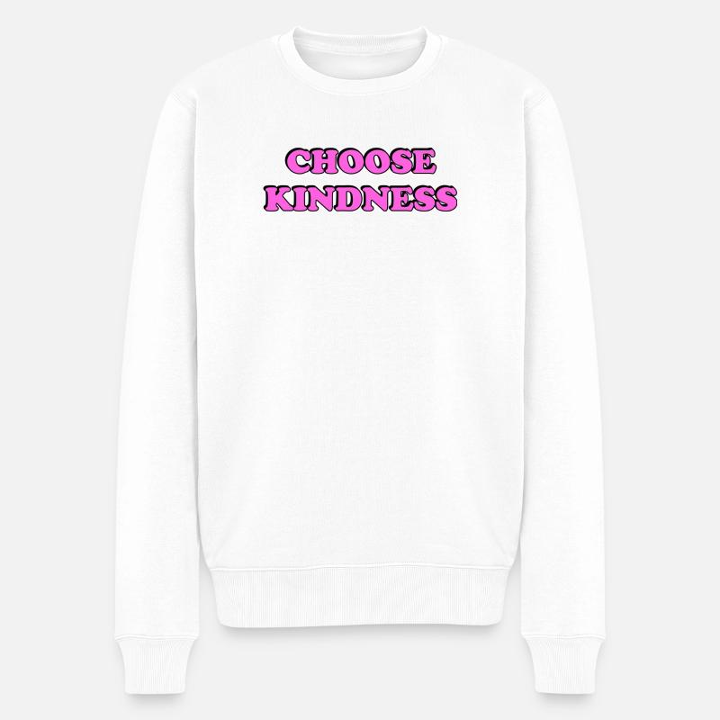 Choisissez le rose Kindness - Pull Premium bio Homme - blanc
