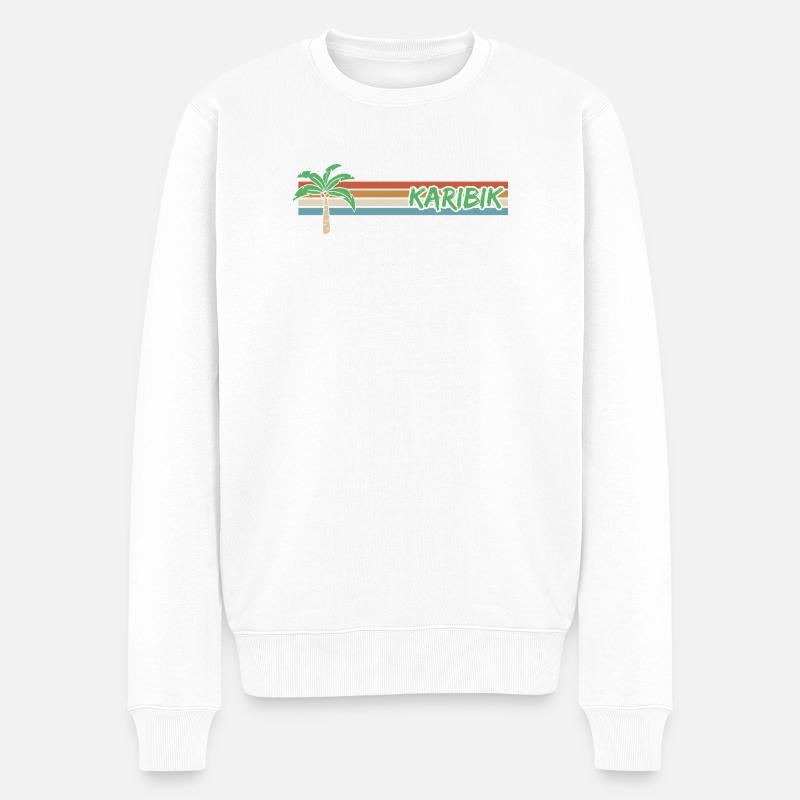 Urlaub Karibik - Männer Premium Bio Pullover - Weiß