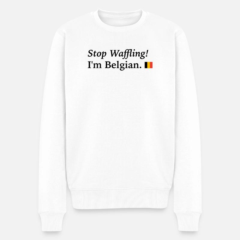 arrête de tergiverser, je suis belge - Pull Premium bio Homme - blanc