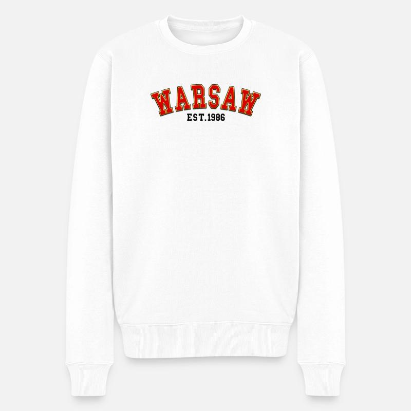 Warschau gegründet 1986 - Männer Premium Bio Pullover - Weiß