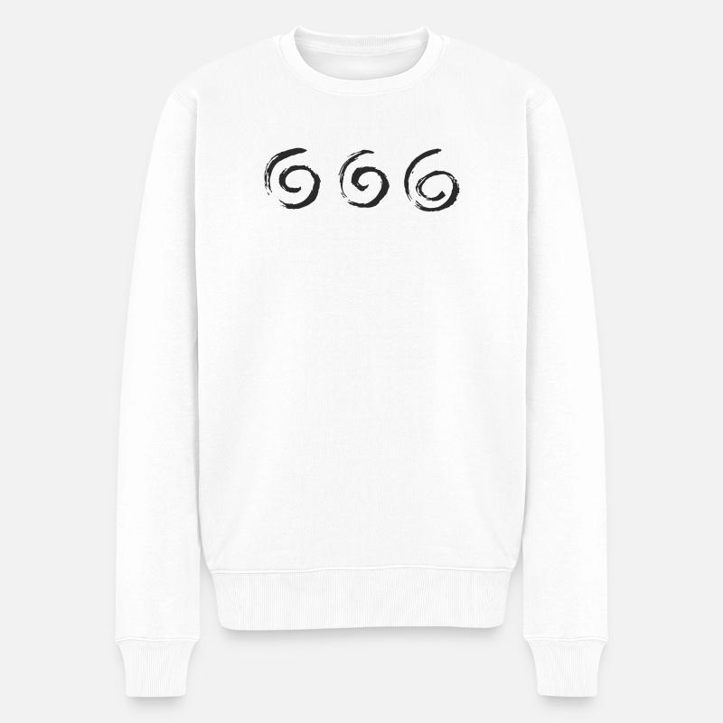 Dreifache Pinselkreise - Männer Premium Bio Pullover - Weiß