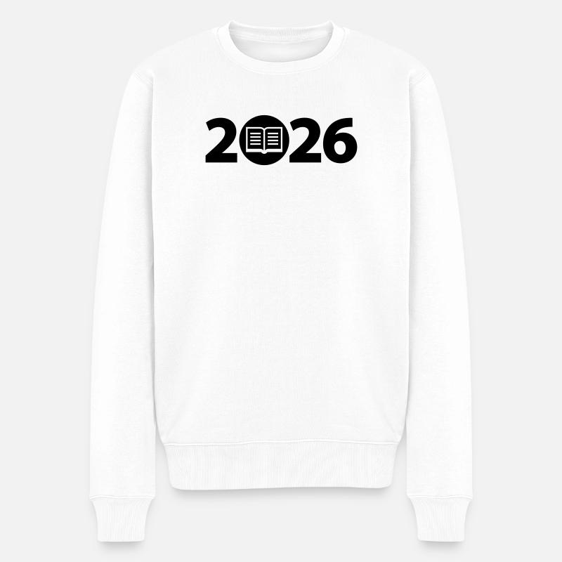 Livre 2026, Éducation 2026, Bibliothèque 2026 - Pull Premium bio Homme - blanc