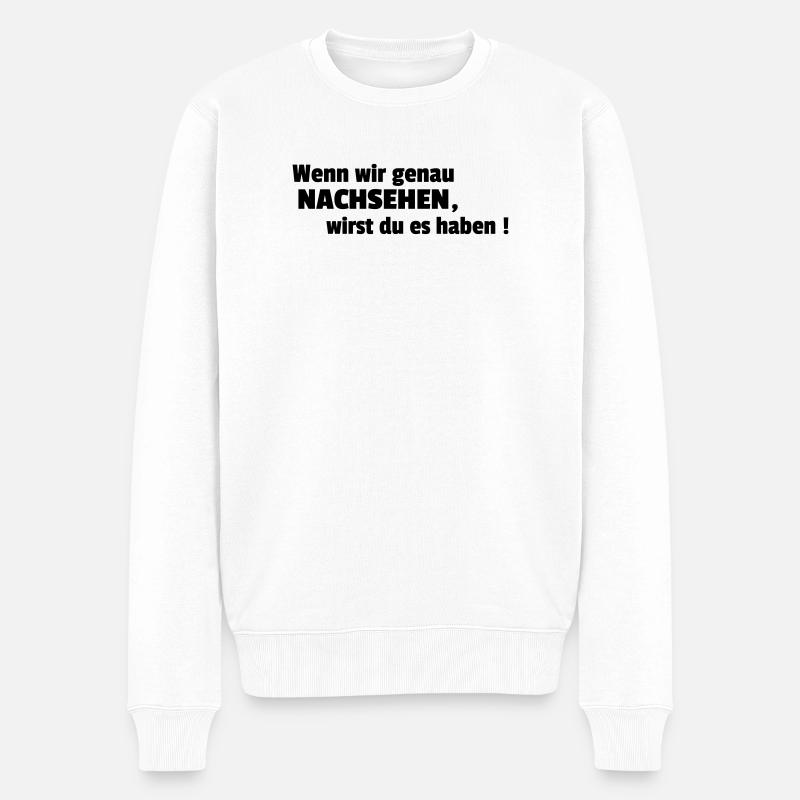 REGARDEZ VERS HAUT - Pull Premium bio Homme - blanc