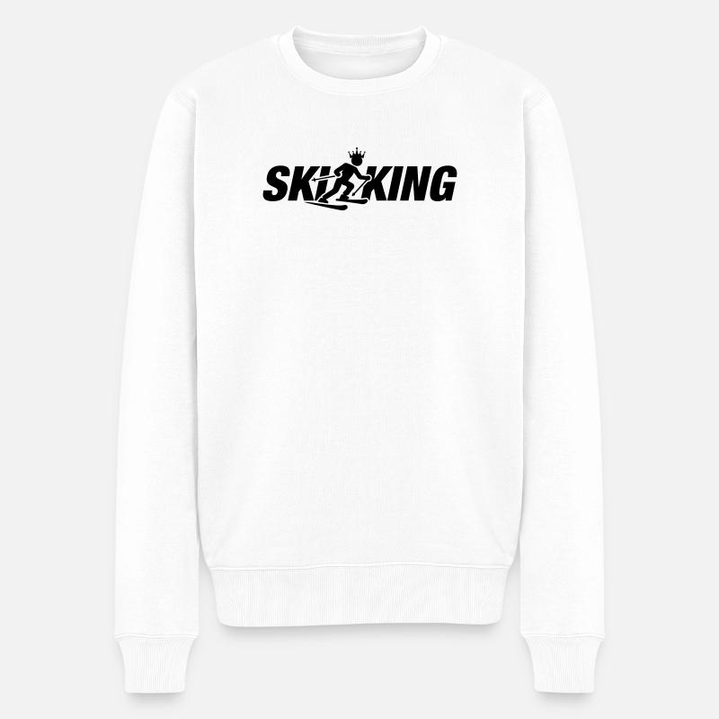 Ski King Drôle - Pull Premium bio Homme - blanc