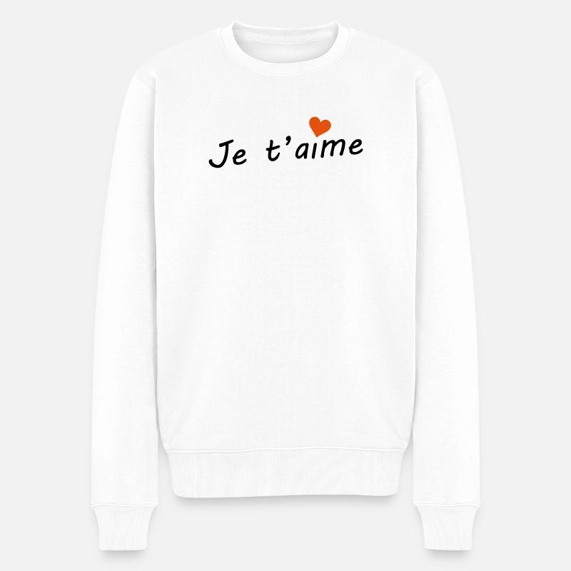 Je t'aime  - Pull Premium bio Homme - blanc
