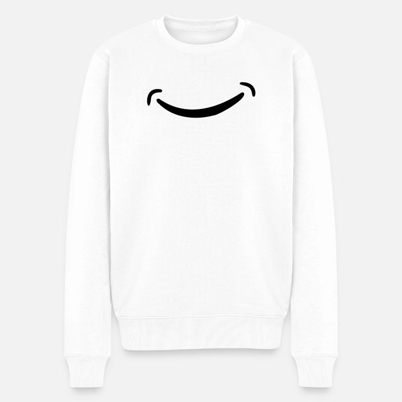 lächeln - Männer Premium Bio Pullover - Weiß