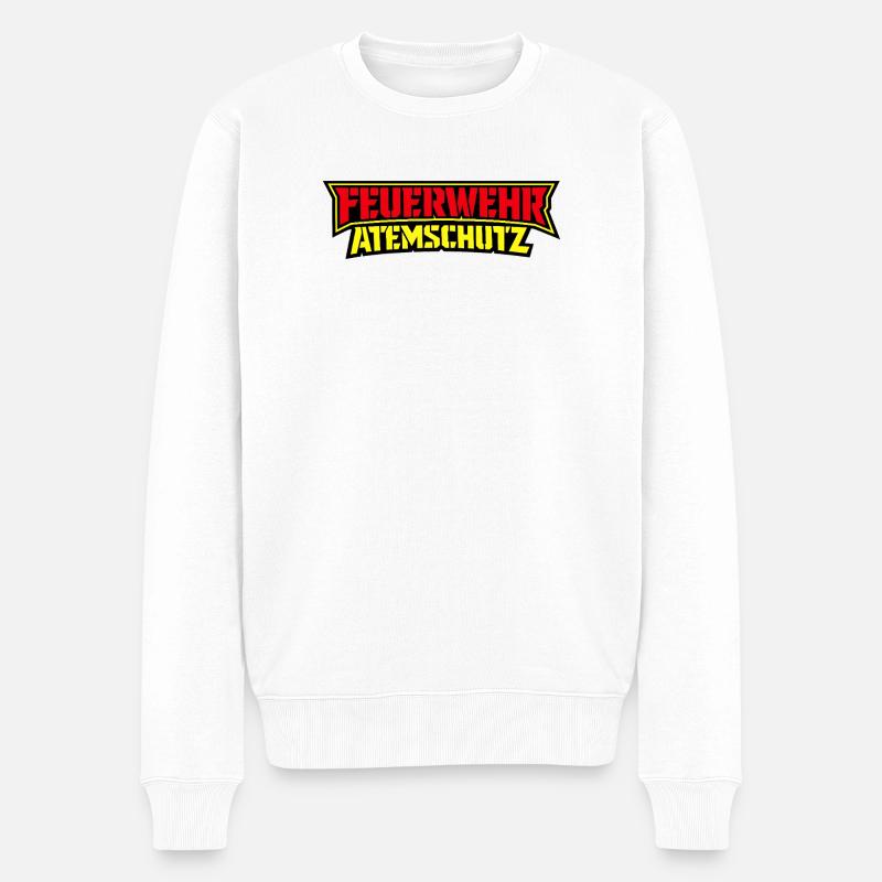 Feuerwehr Atemschutz Logo - Männer Premium Bio Pullover - Weiß
