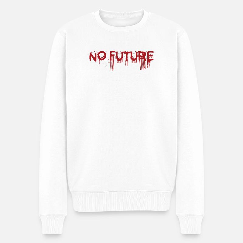 NO FUTURE - Männer Premium Bio Pullover - Weiß