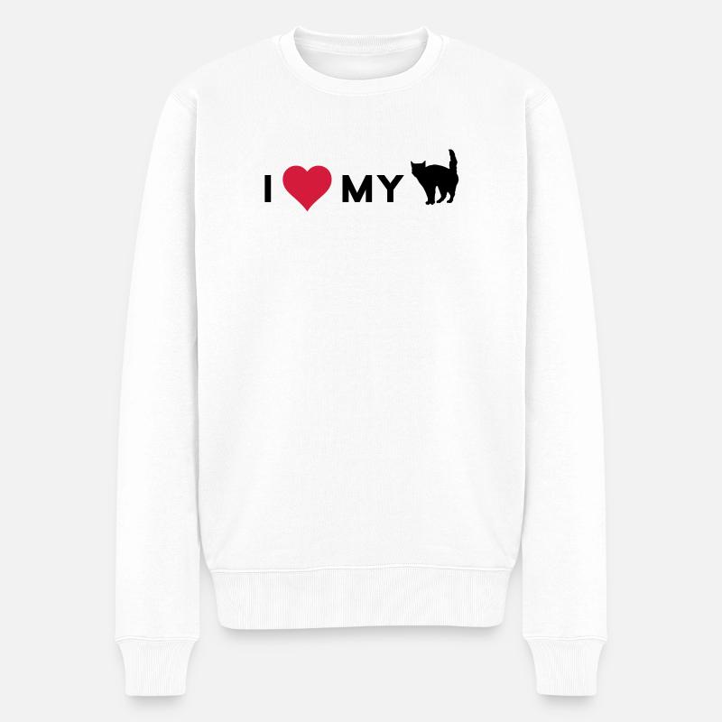 i love my cat - Pull Premium bio Homme - blanc