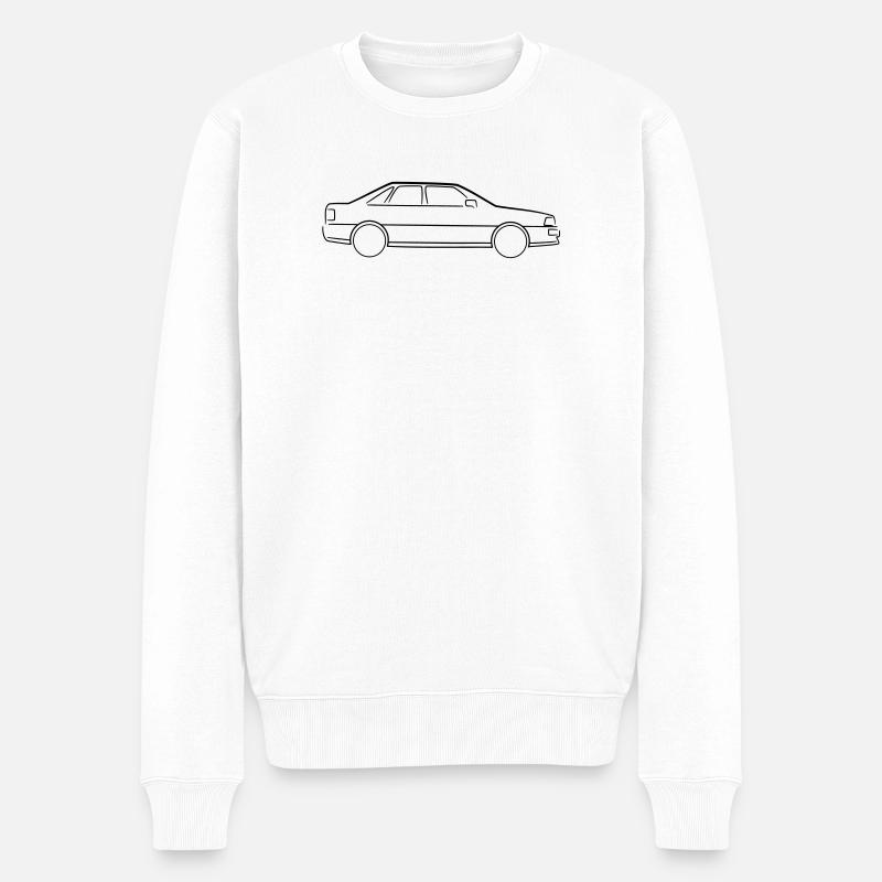 Auto Silhouette - Männer Premium Bio Pullover - Weiß