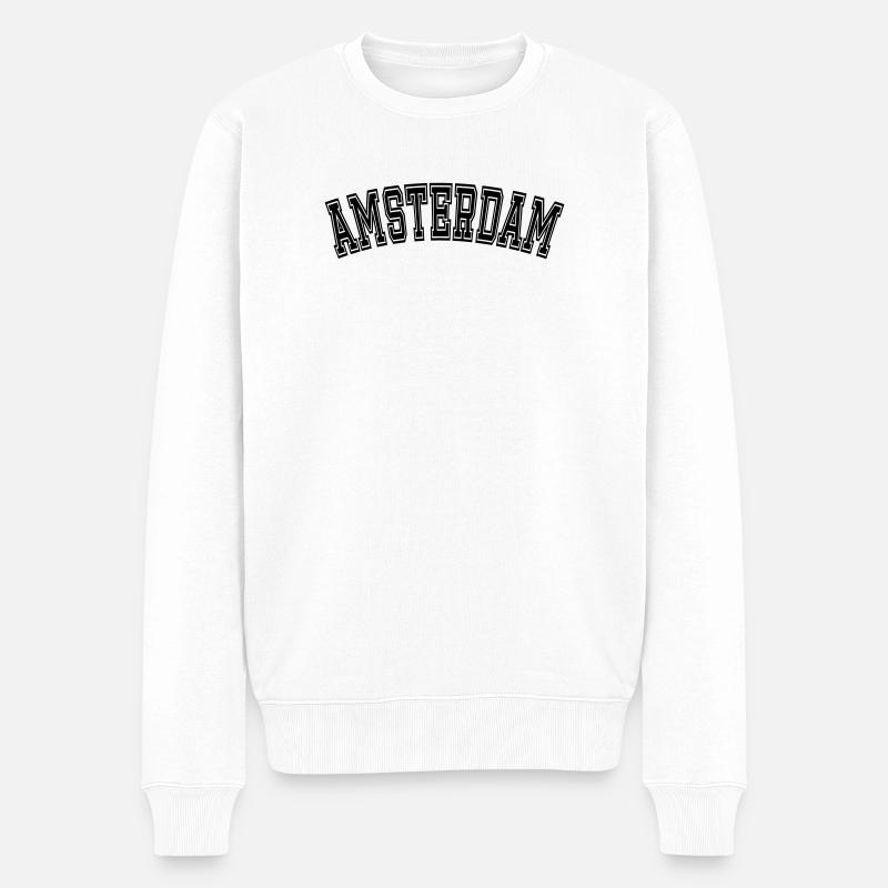 Conception AMSTERDAM - Pull Premium bio Homme - blanc
