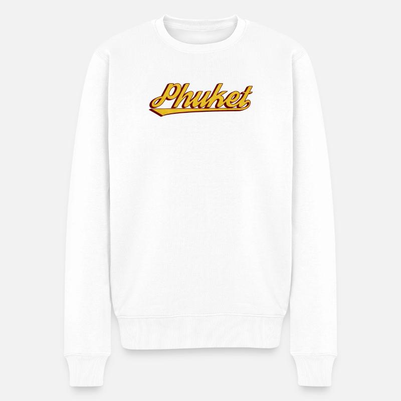 Lettrage rétro de Phuket - Pull Premium bio Homme - blanc