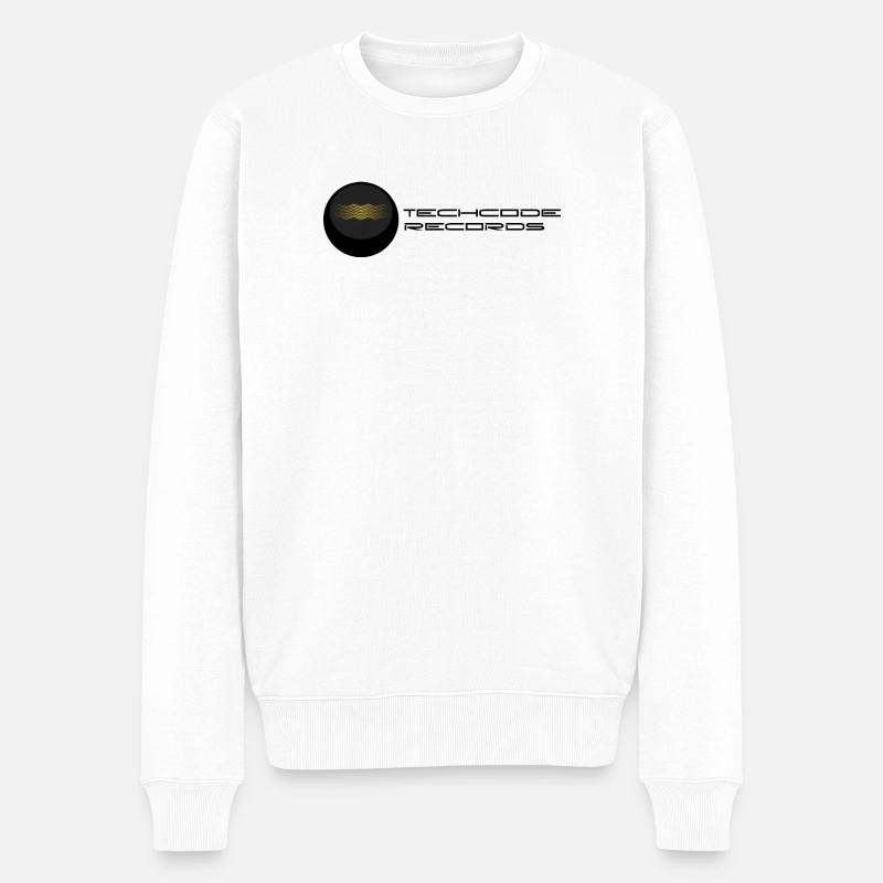Goldene Wellen auf Schwarz - Männer Premium Bio Pullover - Weiß