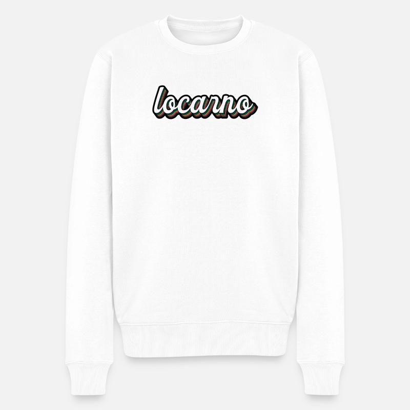 Locarno Regenbogen Script - Männer Premium Bio Pullover - Weiß