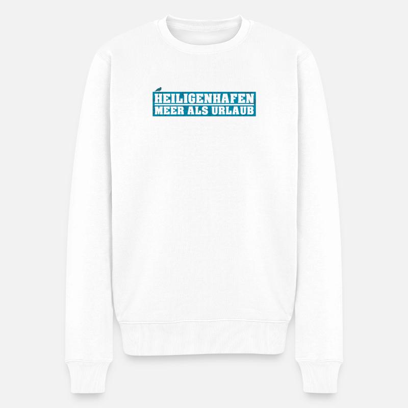 Heiligenhafen - Meer als Urlaub - Männer Premium Bio Pullover - Weiß