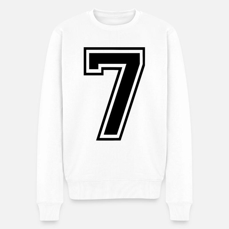 7 - Männer Premium Bio Pullover - Weiß
