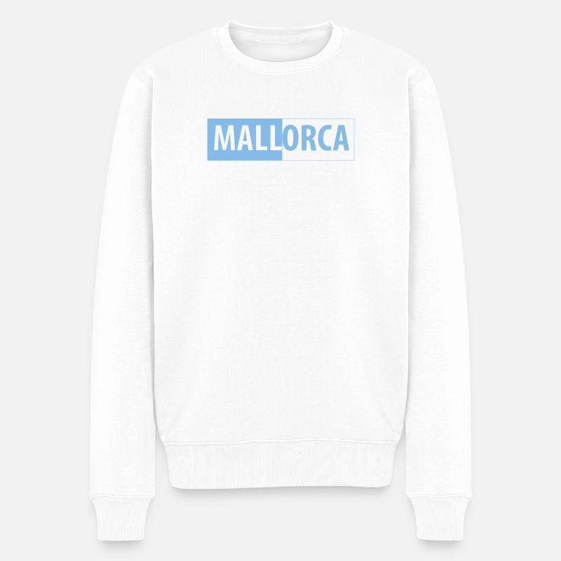 MALLorca im Kasten (hellblau / schwarz) - Männer Premium Bio Pullover - Weiß
