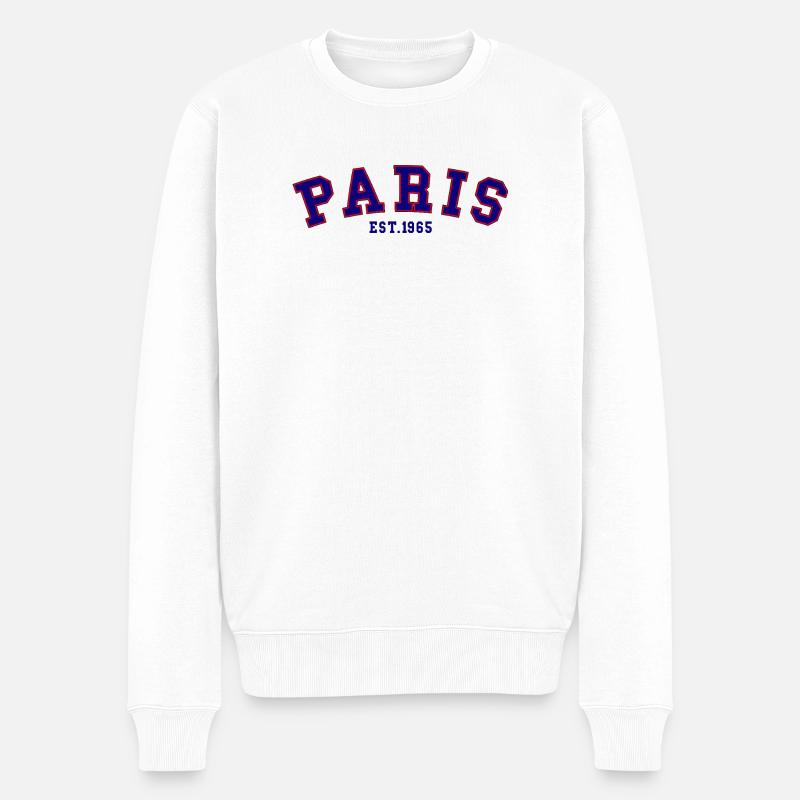 PARIS_EST_1965 - Männer Premium Bio Pullover - Weiß