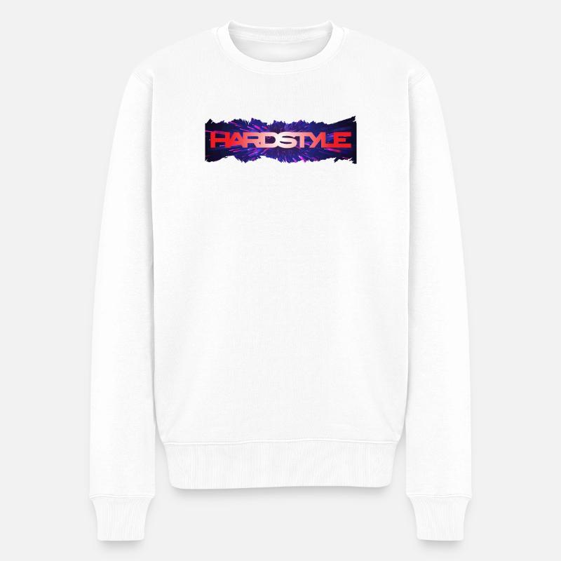 Hardstyle Neon Burst Logo - Pull Premium bio Homme - blanc