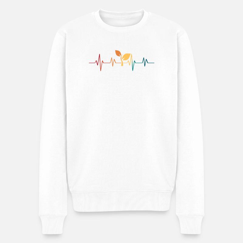 Herzschlag gepflanzt - Männer Premium Bio Pullover - Weiß