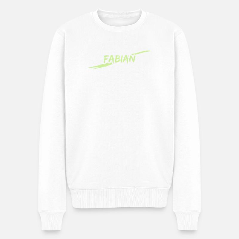 Fabian - Männer Premium Bio Pullover - Weiß
