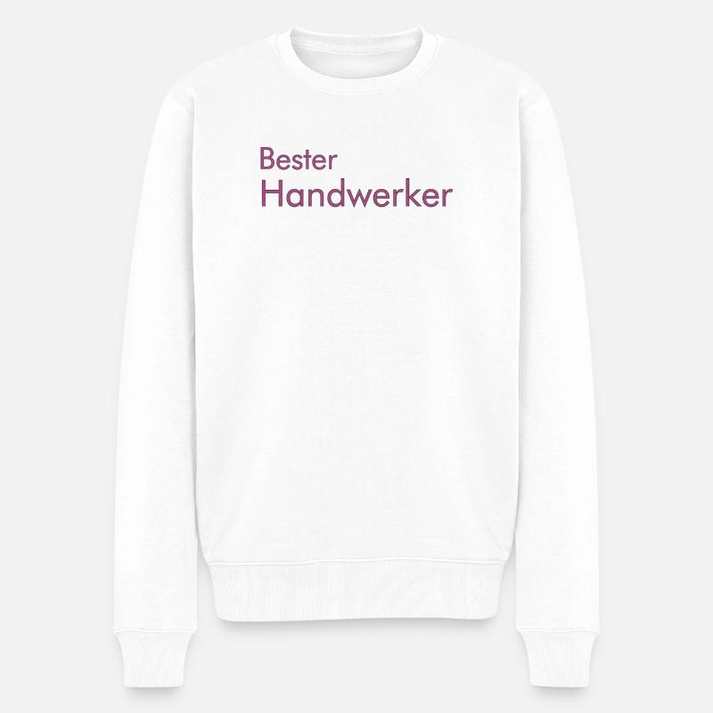 Bester Handwerker - Männer Premium Bio Pullover - Weiß