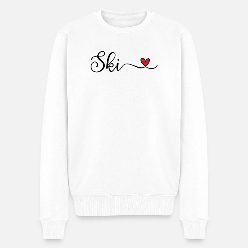 Ski mitHerz - Männer Premium Bio Pullover - Weiß