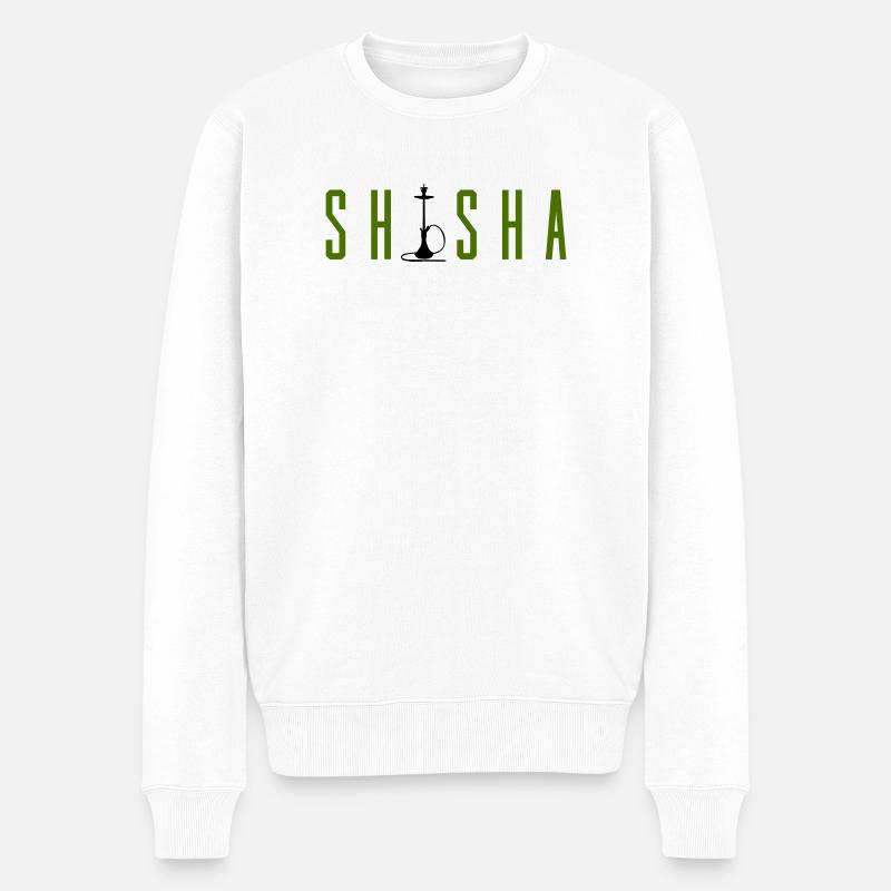 shisha- - Männer Premium Bio Pullover - Weiß