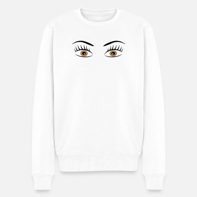 2541614 15414855 yeux - Pull Premium bio Homme - blanc