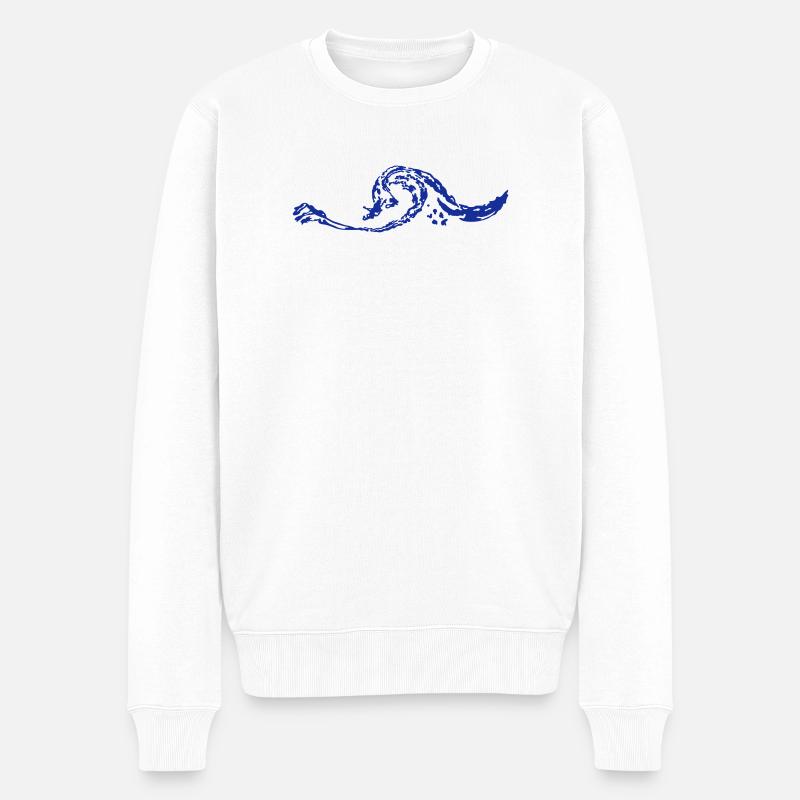 Welle - Männer Premium Bio Pullover - Weiß