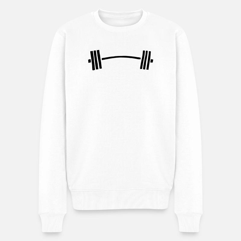 haltère long haltère courbé - Pull Premium bio Homme - blanc