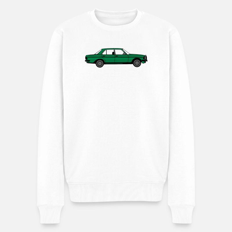 MB W123 ,Youngtimer ,Oldtimer, seitlich ..(25) - Männer Premium Bio Pullover - Weiß