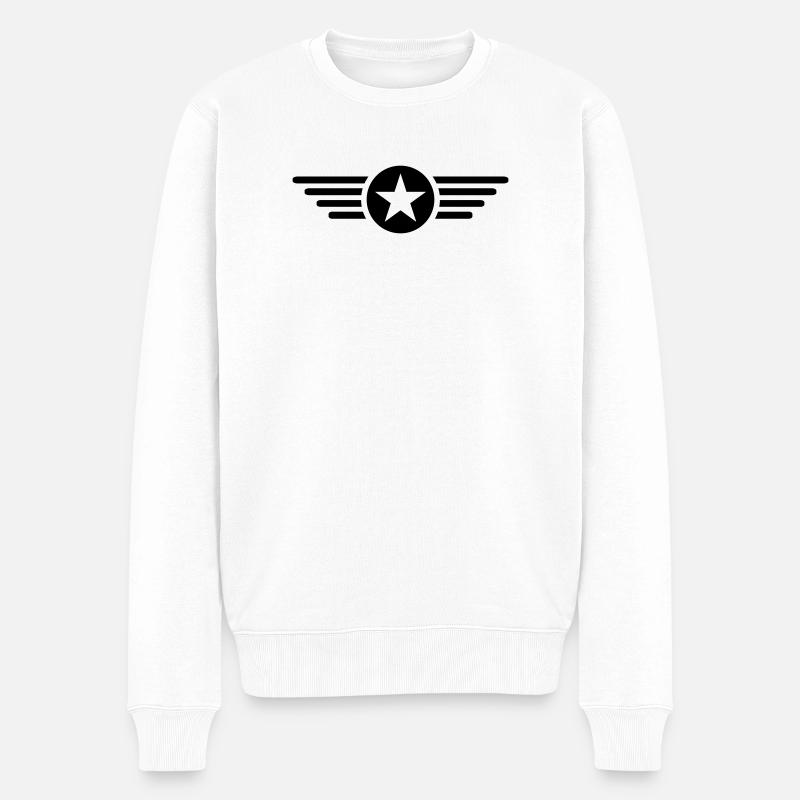 Ich bin ein Stern mit Flügel  - Männer Premium Bio Pullover - Weiß