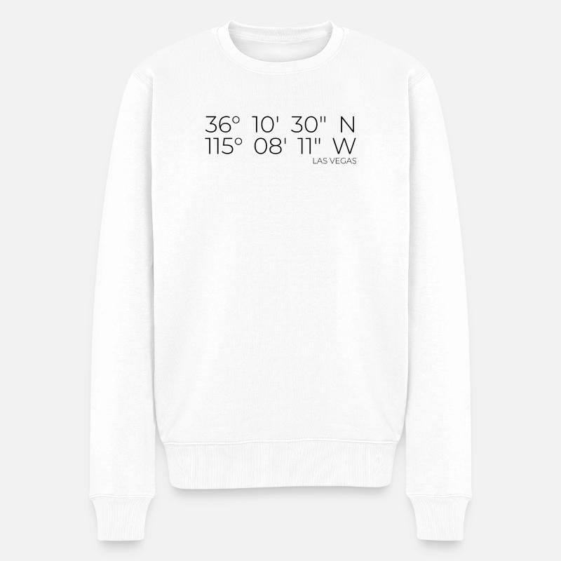 Coordonnées : Las Vegas, Nevada - Pull Premium bio Homme - blanc