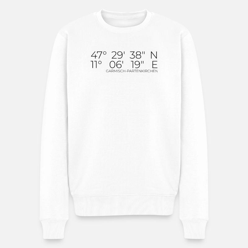 Coordonnées Garmisch Partenkirchen - Pull Premium bio Homme - blanc