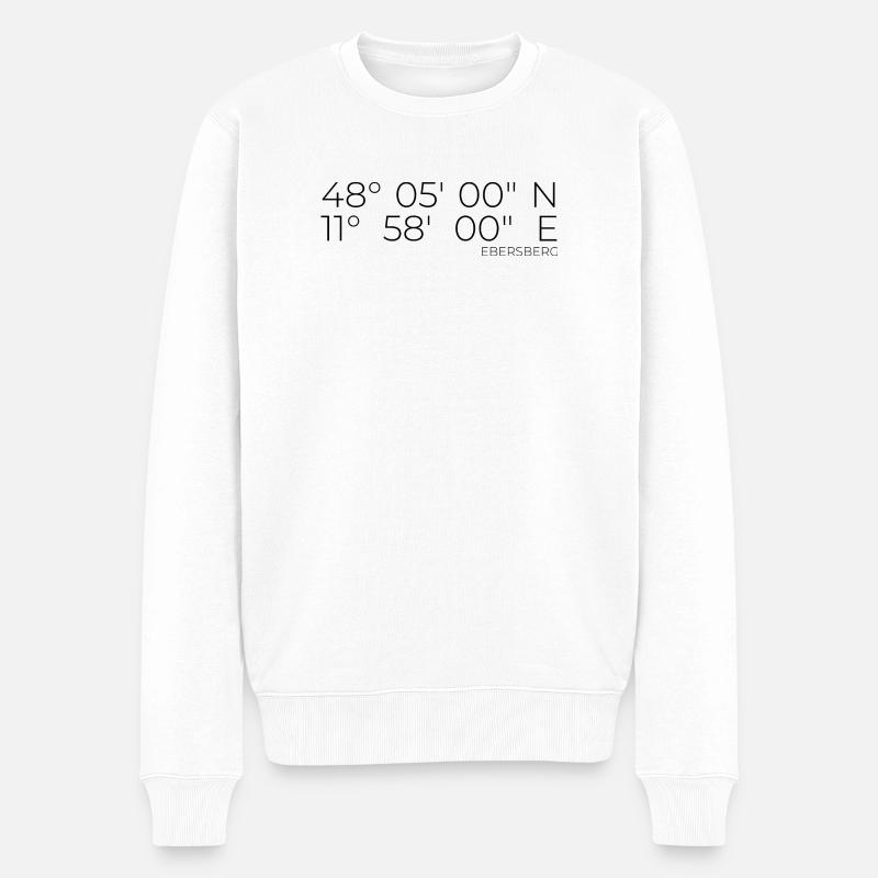 Coordonnées Ebersberg, Bavière - Pull Premium bio Homme - blanc