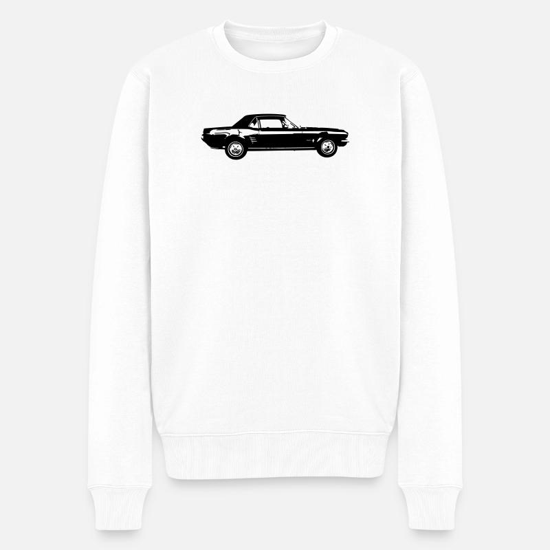 Oldtimer US Car Design - Männer Premium Bio Pullover - Weiß