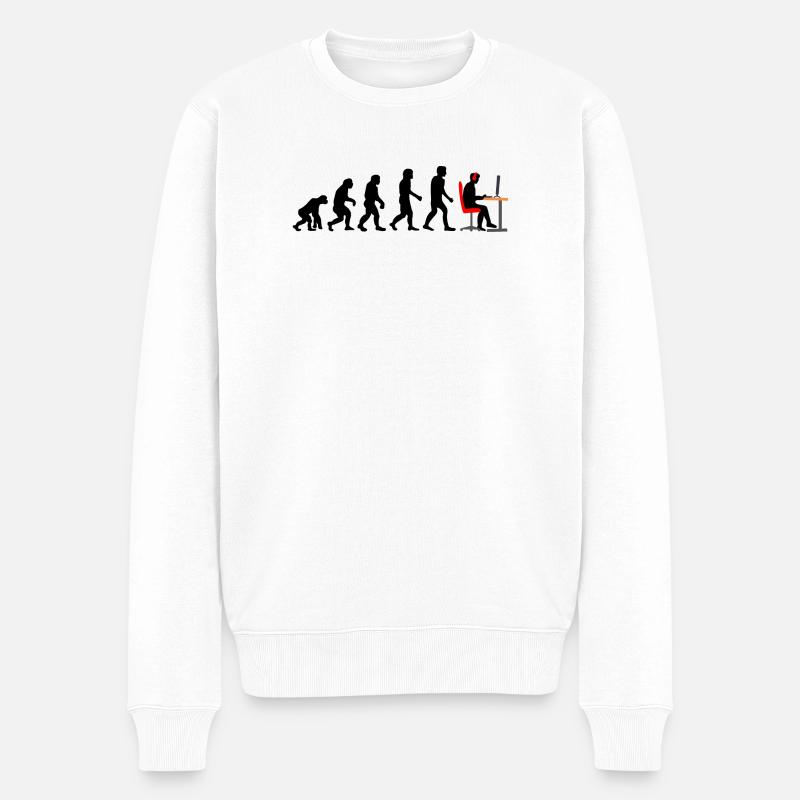 Gamer Evolution 2 - Männer Premium Bio Pullover - Weiß