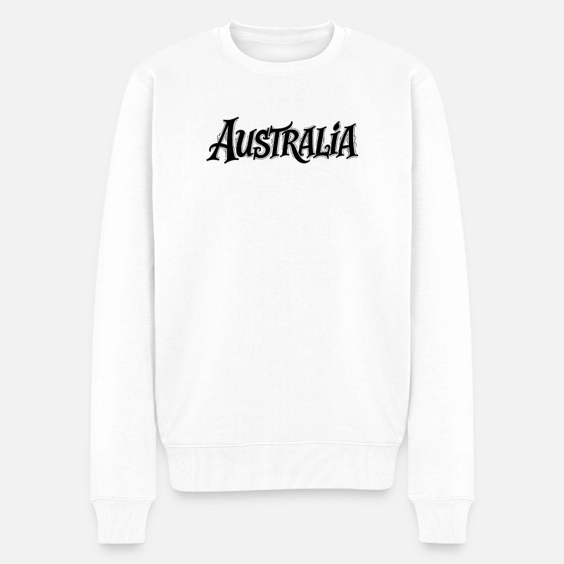 Australia - Männer Premium Bio Pullover - Weiß