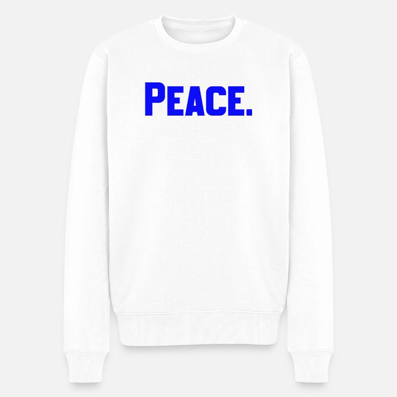 Peace - Männer Premium Bio Pullover - Weiß