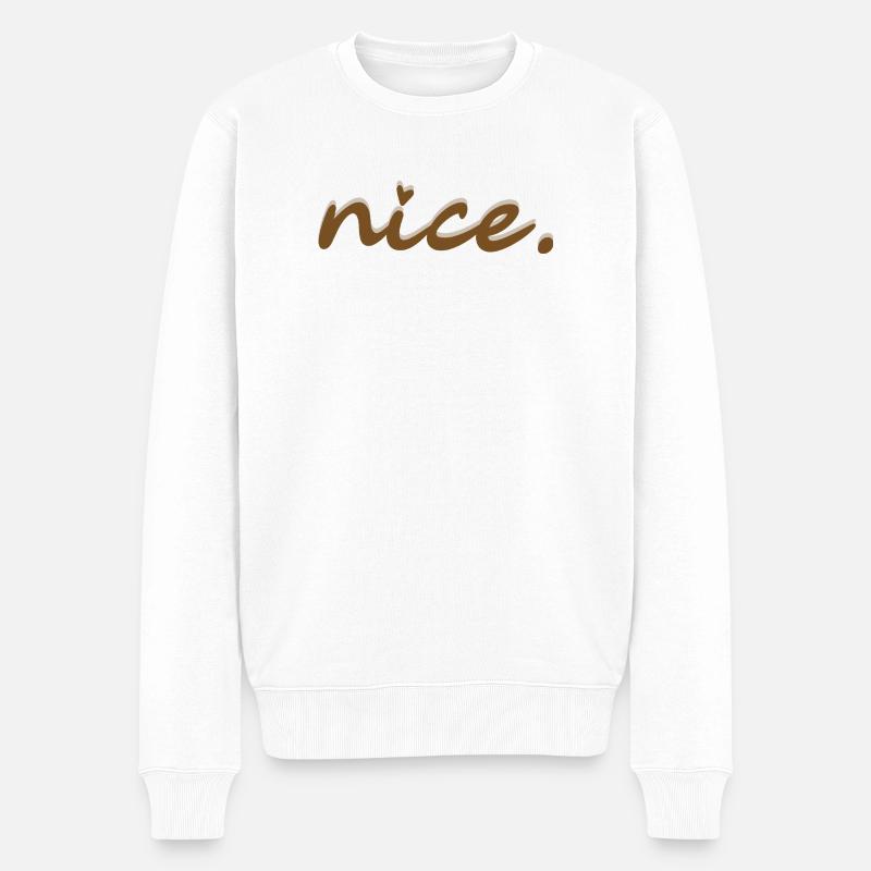 nice (braun mit hellem Schatten) - Männer Premium Bio Pullover - Weiß